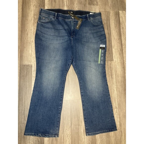 Lee Mid Rise Flex Motion 24W P Boot Cut Blue Jean Denim Pants Regular Fit New - Picture 1 of 8